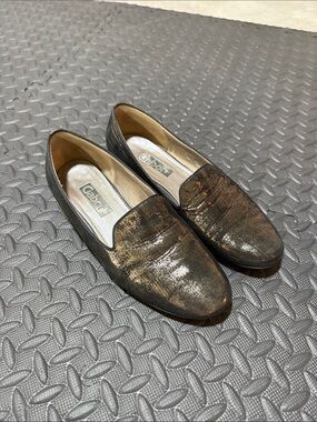 Gabor Metallic Bronze Womens Slip-On Loafers size 8